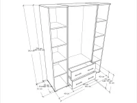 Hédi gardrób 160 cm BL méretrajz